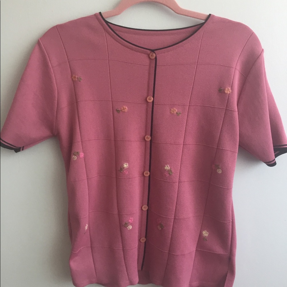 Pink blouse with cute flowers